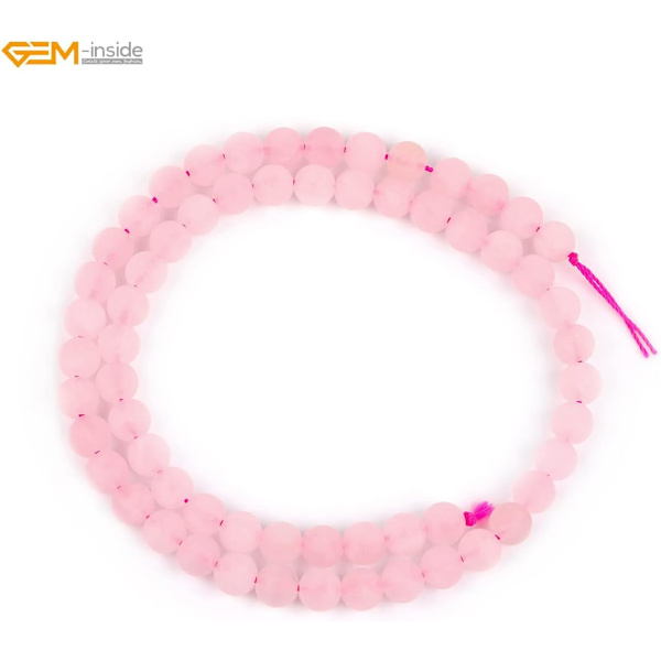 6mm Frost Matt Rosa Rose Quartz Kristallpärlor