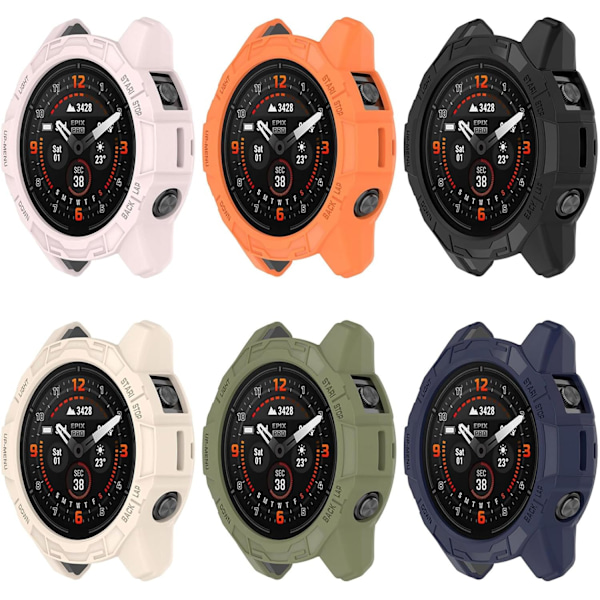 Garminin suojakotelo Fenix 7X/EPIX Pro 51mm -älykelloille - TPU naarmuuntumaton puskurikuori kehyslisävarusteet (6 kpl) 6 kpl