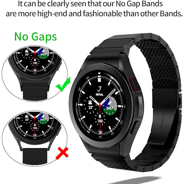 Kompatibel med   Galaxy Watch 4 Band 40mm 44mm 47mm Bands Carbon Fiber Bands,   Galaxy Watch 6 5 4 Classic Herrebånd Uden Spalte Fashion Letvægts
