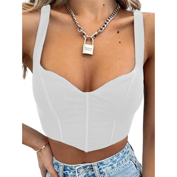 Kvinners Rynket Y2k Korsetter Crop Top Stretchy Stroppeløs firkantet hals Camis Tank Tube