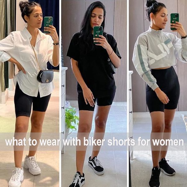 3-pack cykelbyxor för kvinnor – 8\" mjuka, högmidjade shorts med magkontroll