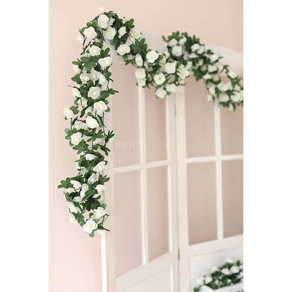 5PCS Blomstergirlang, Konstgjord Rosranka Konstgjorda Blommor Hängande Rosgirlang