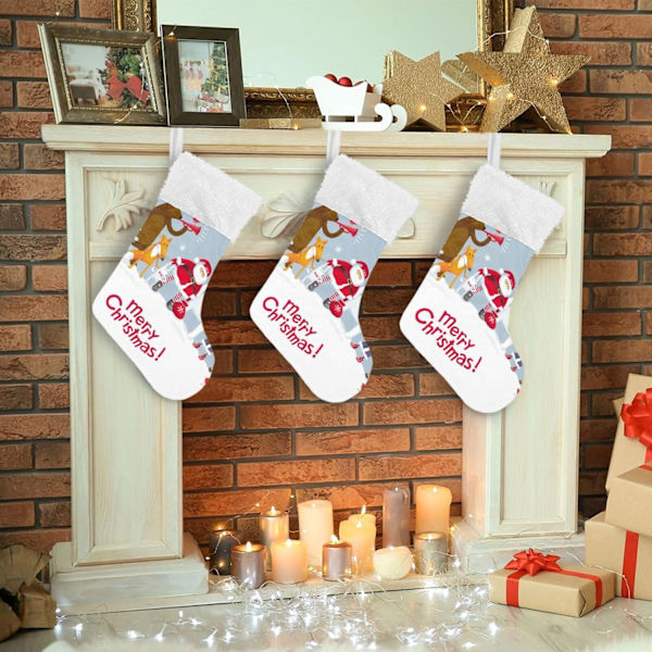 Jule-Strømpe, Personlige Jule-Strømper 2-pakning Jul Vinter Julemand Skovdyr 45,7 cm Jule-Strømper Hængende Ornament