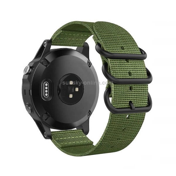 Til Garmin Fenix 5s 20mm Tre-rings Nylon Urrem BHB Army Green