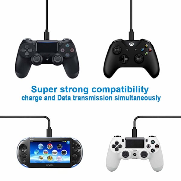 3-pack 10 fot Ps4 laddare sladd för Xbox One Controller, Ps4