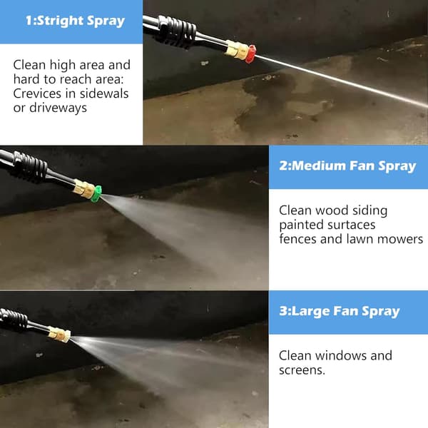 Högtryckstvättmunstycken, Högtryckstvättmunstycke med hållare, 7 munstycken, 1/4 tums snabbkoppling, 4000 PSI