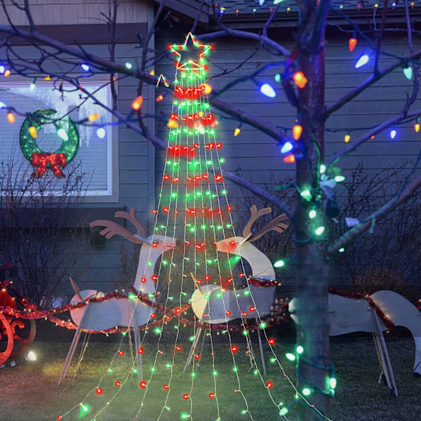 Juledekorasjon utendørs stjernelyskjede, 320 LED julelys [8