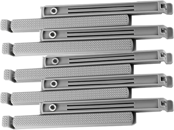 Stor grå madforseglingsclips, plastikpose, snackposeforsegler, snackclips, 20 stk.