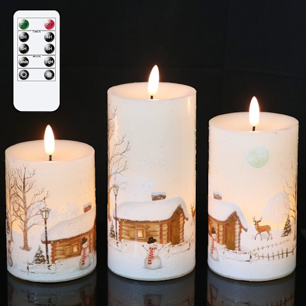 Christmas Flameless LED Flickering Candles Battery Operated with 10-Key Remote