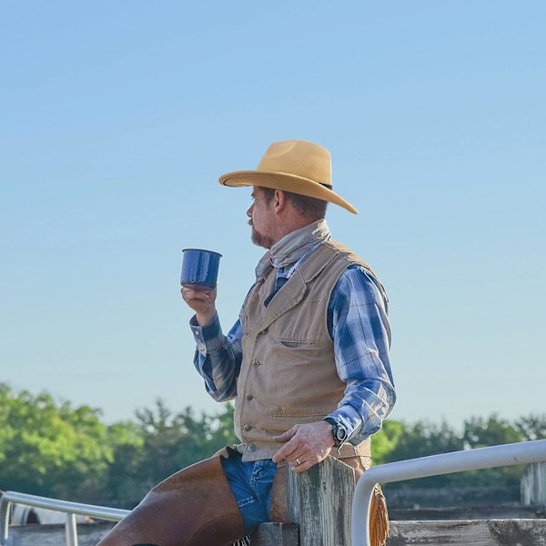 Western Cowboy Hatte til Kvinder Mænd Filt Bredskygget Panama Hat med Bæltespænde
