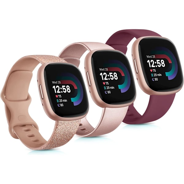 Silikon sportband för Fitbit Versa 3 (4-pack)
