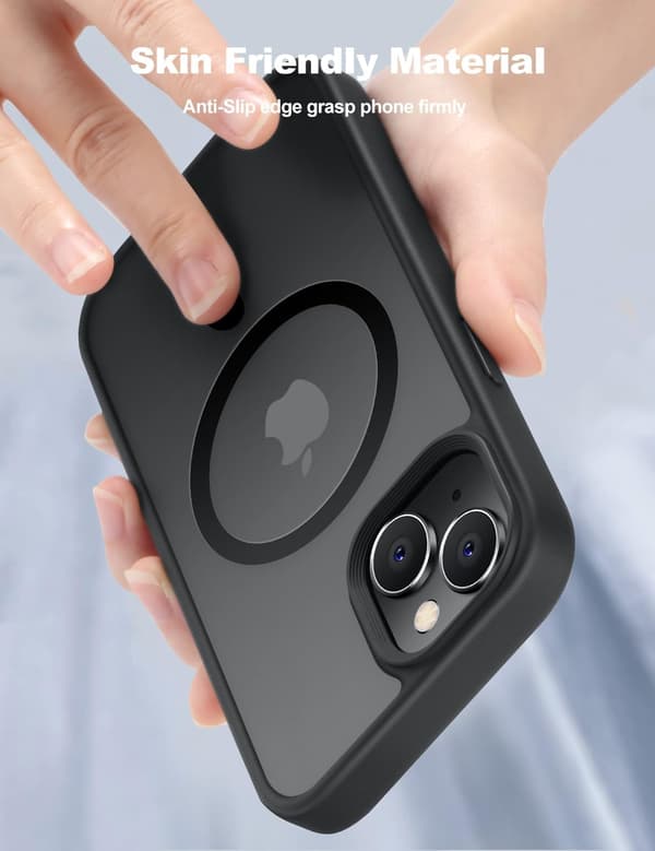 för iPhone 15 Plus&iPhone 14 Plus Mobilskal Passar MagSafe 3m Dropptåligt Matt Hudkänsla Baksida för iPhone 15 Plus&iPhone 14 Plus