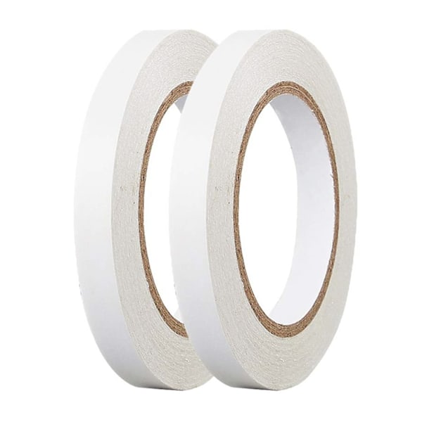 Double Sided Adhesive Sticky Tape - 2 Rolls, 1/4 Width for DIY, Crafts, Scrapbooking, and More