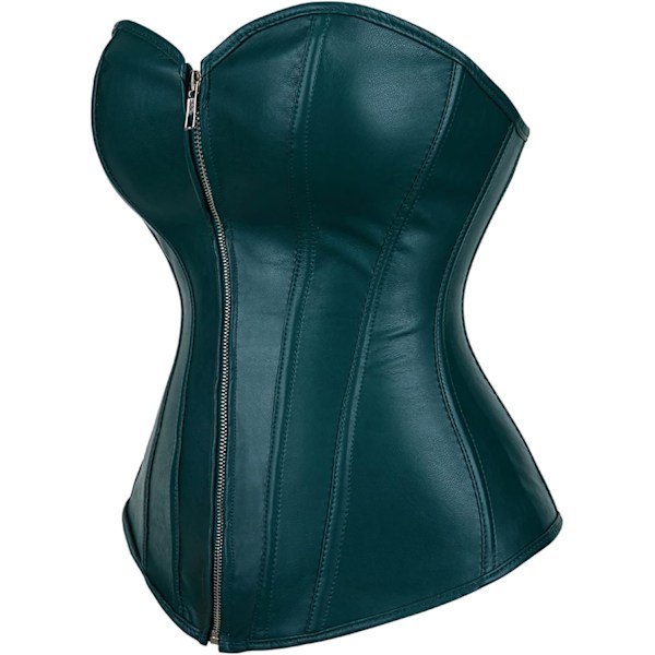 Korsetter til kvinder Steampunk Faux Leather Korset Bustier Plus Size Lynlås Korset