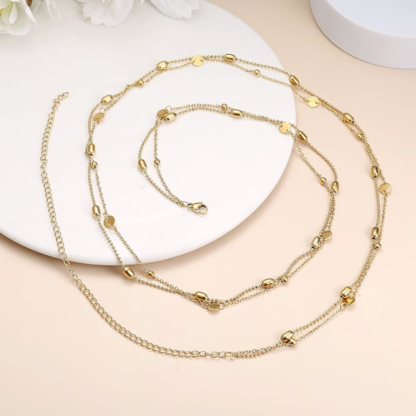 18K guldpläterade midjekedjor Body Chain för kvinnor