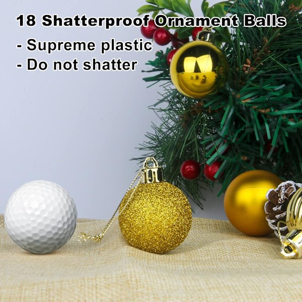 Guld 1,6\" Små Julgranskulor Julgransdekorationer Ornament
