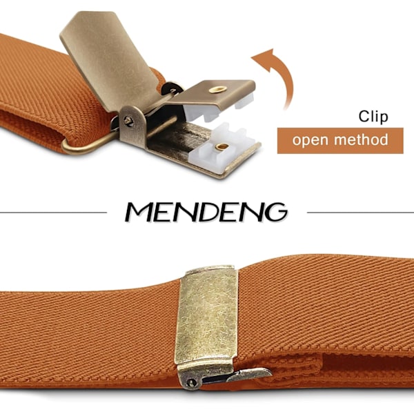 Hängslen för män Heavy Duty Swivel Hooks Retro X-Back Justerbar Brace