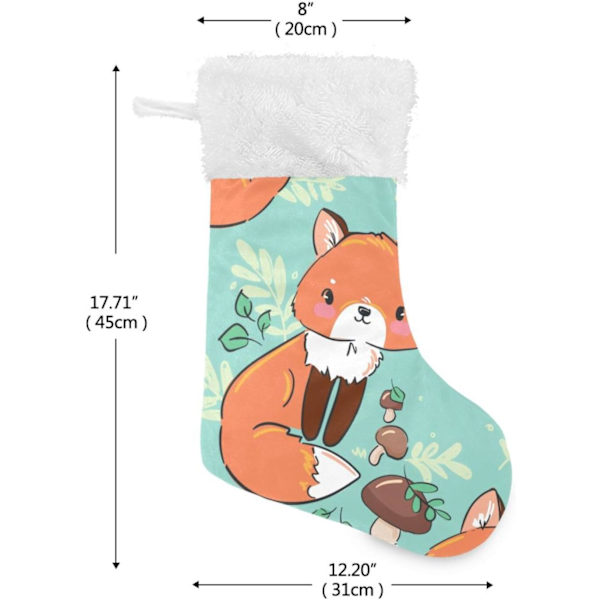 Julklapp, Personliga Julklappsstrumpor 2-pack Räv Skog Söta Djur 45,7 cm Julstrumpor Hängande Ornament Eldstad för Träd