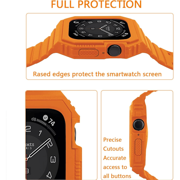 TPU Rugged Smart Watch Bumper for Apple Watch Band med etui