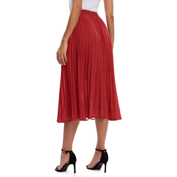 Dames elastische hoge geplooide rok geweven casual swing rok