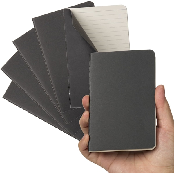 Pocket Notebook - 6-pack mjuka mini-anteckningsböcker 3,5 x 5,5