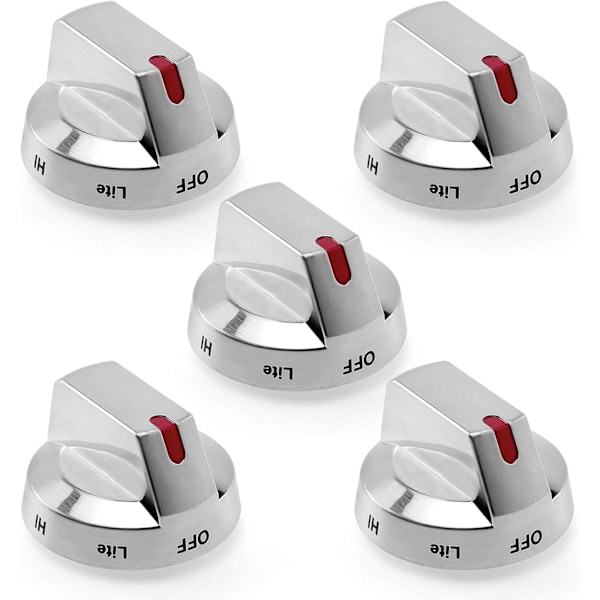 Räckvidd spis Brännare kontrollknopp plast (5-pack) kompatibel