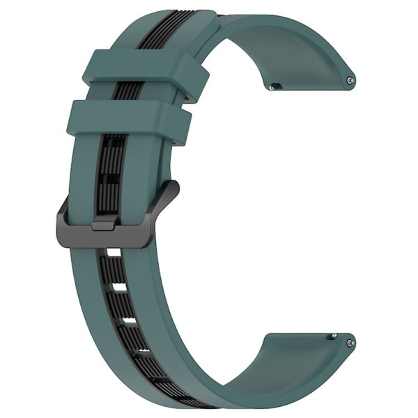 För Garmin Venu 20mm Vertikal Tvåfärgad Silikonklockarmband BSD Green-Black