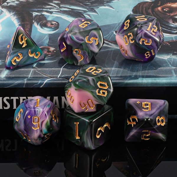 Tärningssats - Polyhedral tärningar för Dungeons and Dragons (7 st)