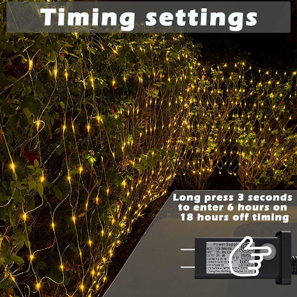 Nätljus utomhus, 480 LED paviljongnätljus, 10×10 FT anslutningsbara ljusslingor med 8 belysningslägen, LED-nätljus för buskar, trädgård, 10×10