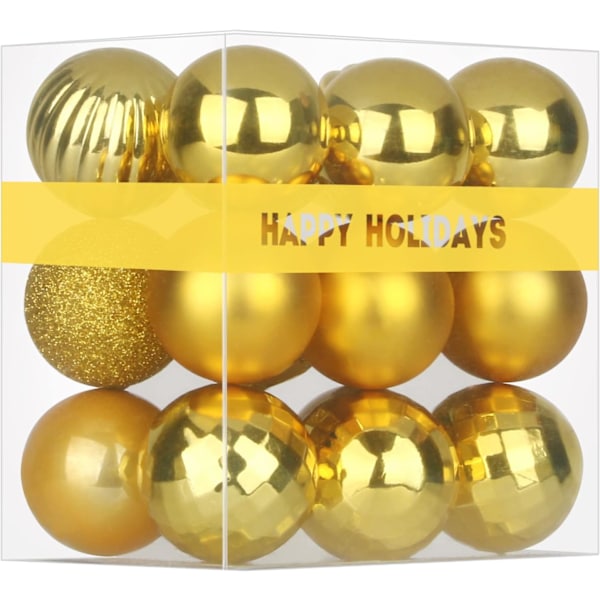 Guld 1,6\" Små Julgranskulor Julgransdekorationer Ornament