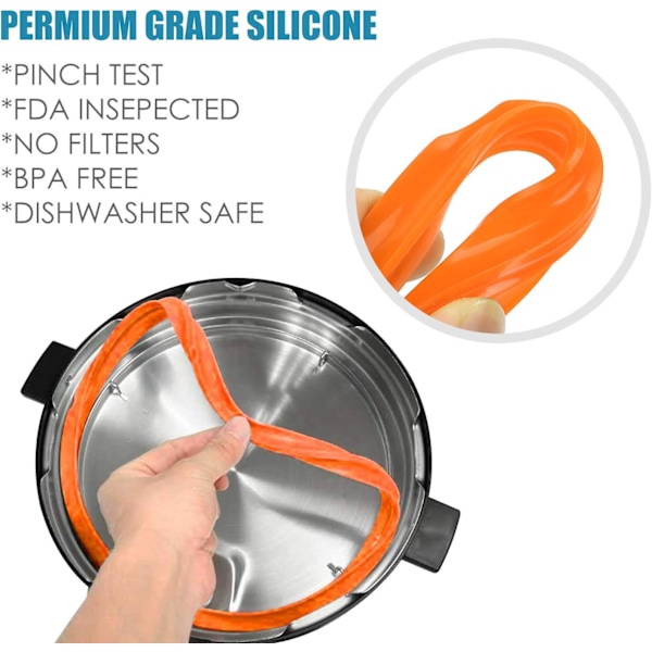 Silikonforsegling for 8 Qt (3-pakning) - Erstatningstetning for