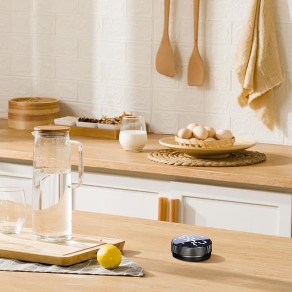 wxsp 1 st Roterande Kökstimer - Magnetisk Rund LCD-Timer för Bakning och Matlagning -
