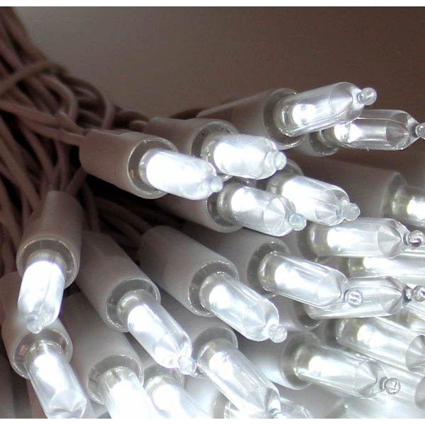 Mini julelys Batteridrevet 33FT 100 LED Hvid Wire String Lights med Fjernbetjening Timer 8 Tilstande til Indendørs Udendørs Træ Krans Bryllup
