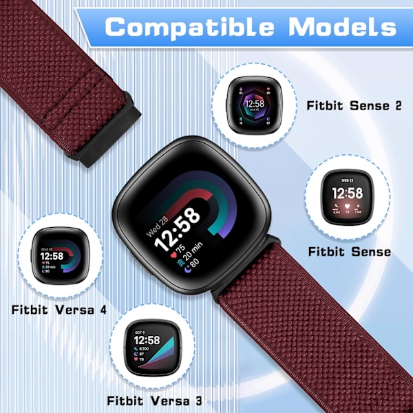 Elastiskt band kompatibelt med Fitbit Versa 4/Versa 3/Fitbit Sense