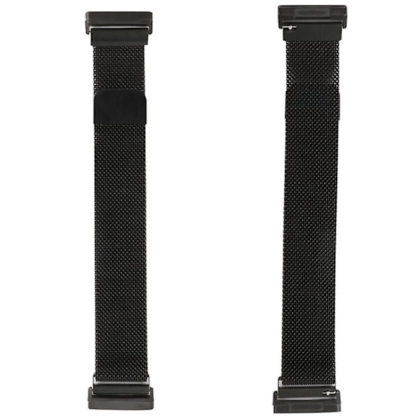 Til Fitbit Versa 4 / Versa 3 20mm Milanese Magnetisk Metal Split Spænde Urrem EUW Black