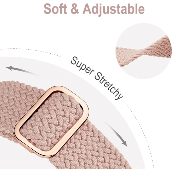 Flätad Solo Loop kompatibel med Apple Watch Band 38 mm