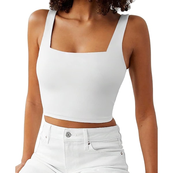 Kvinners sommer ermeløs racerback basic crop tank topper Söt Trendig