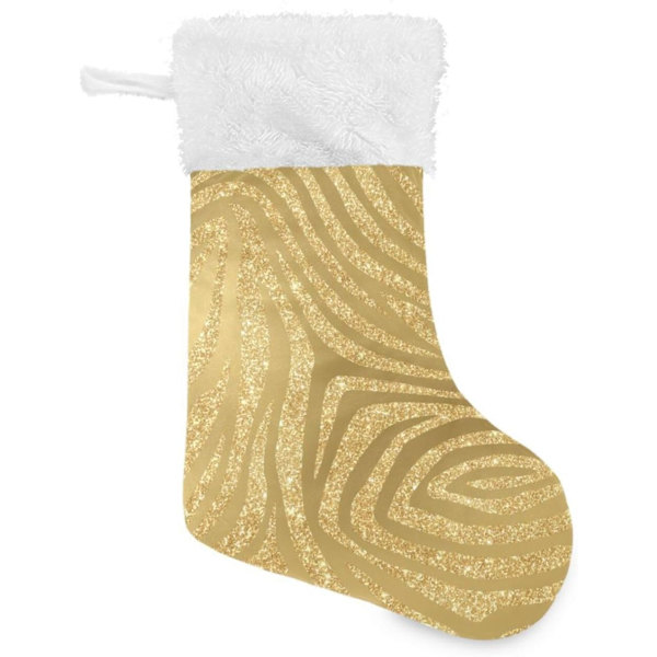 Julklappsstrumpor, 1-pack 43,2 cm Guld Djurtryck Glitter Stor Storlek Julstrumpa Present & Dekorationer för Familj Semester Jul Fest