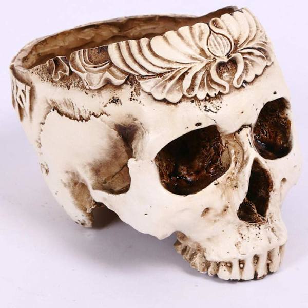 Rock and Roll Punk Style Skull Askebæger Resin Håndværk Hjemmeindretning Halloween Dekoration Husholdningsartikler  One Size  One Size