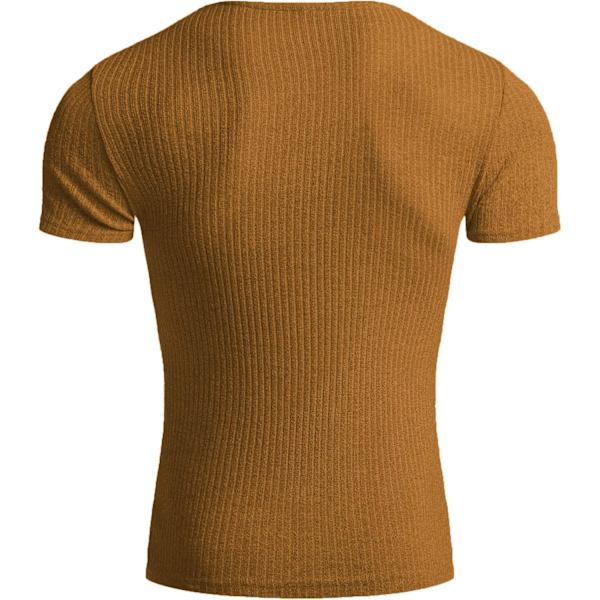 Herre Muskel T-shirts Stretch Kortærmet V-hals Bodybuilding Træning Tee