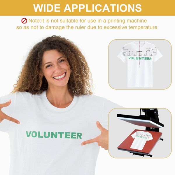 T-shirt linjal guide set - PVC värmepressverktyg för vinyljustering