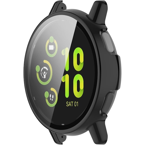 Skærmbeskytter Kompatibel med Garmin Vivoactive 5 Etui 42mm Ridsefast Fuld Beskyttelse (Sort) Sort
