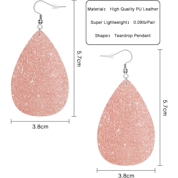 Øredobber for kvinner i roségull, lyse, rosa, glitrende champagne-mote