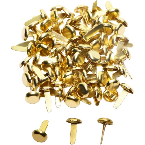 Mini 100 stk. Guld Papir Fasteners til Håndværk