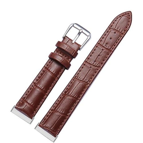 Universell krokodilskinnstextur äkta läderklockarmband för Fitbit Versa 3 / Sense GVB Brown