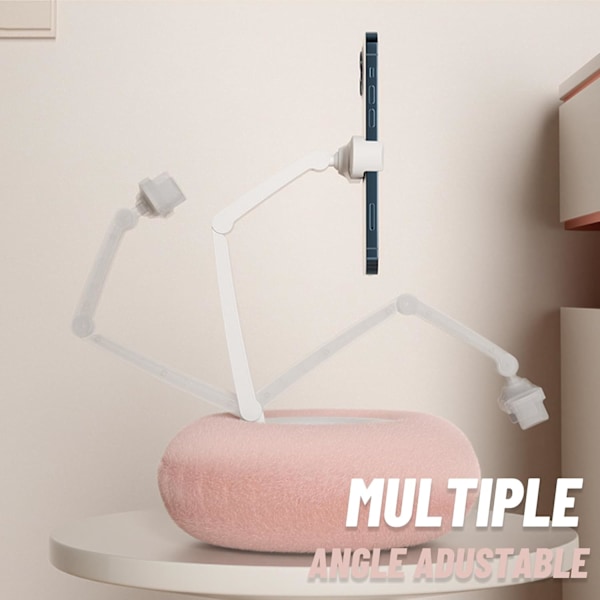 Snuggle Screen Pillow, 360° Justerbart Tabletstativ & Telefonkudde, Luddig Skål med Telefonhållare - Bekväm Användning för Säng, Soffa (Grå, 1 ST) Grå