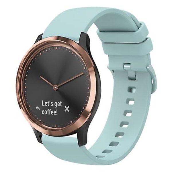 För Garmin Vivomove Hr Sport 20mm enfärgat mjukt silikonarmband GEE Sapphire Green