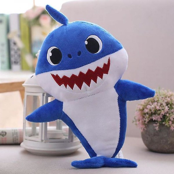 Söt Baby Shark Barn Plysch Leksak Sjung Och Ljus Cartoon Shark Mjuk Leksak Barn Present UWX