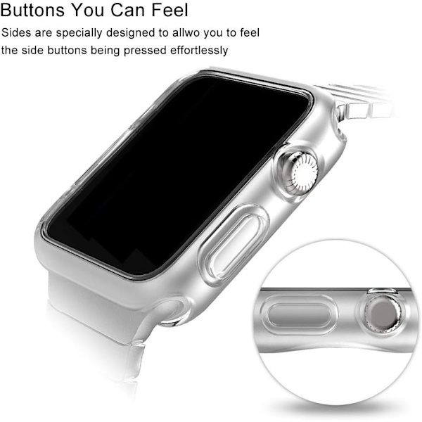 2-pack 42 mm fodral för Apple Watch Series 3 2 1 fodral, mjukt TPU-skydd