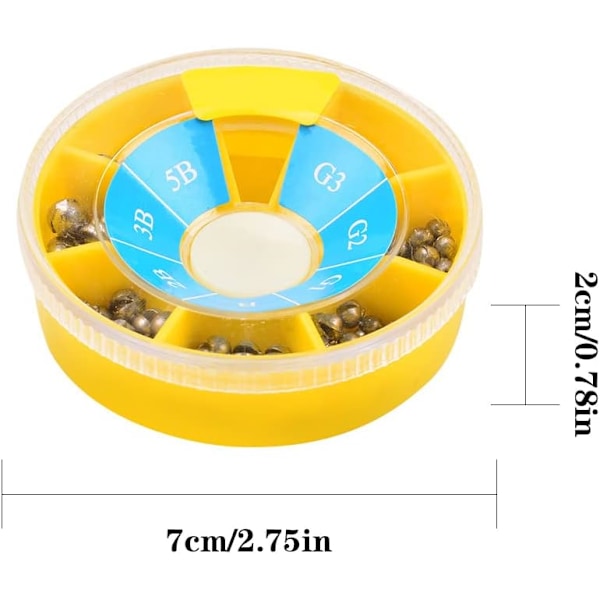 Metefiske Split Shot Dispenser - Vikter för djupvattenfiske (7 fack)
